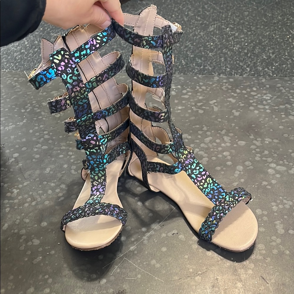 Monkey Feet Multi color cheetah print sandal size 40!